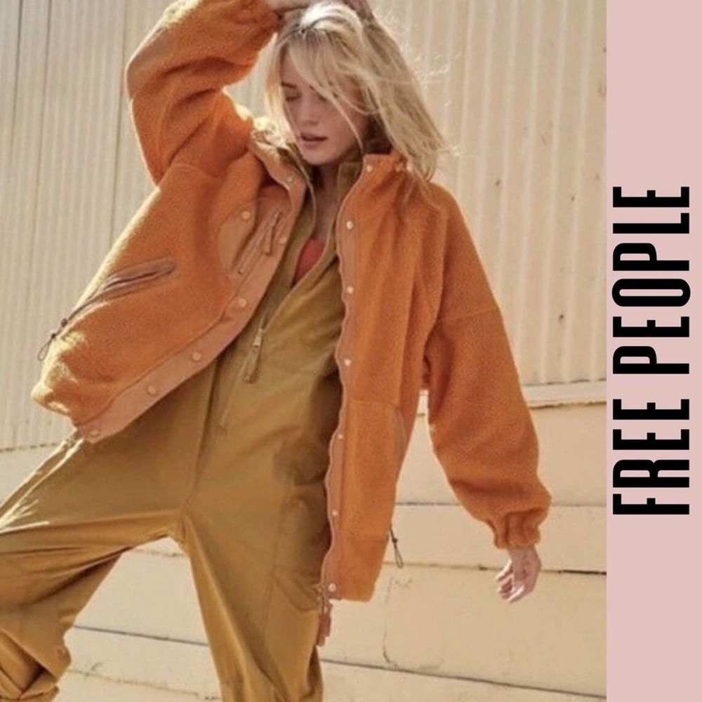 SOLD -D- Free People jacket orange fuzzy - Picture 14 of 16